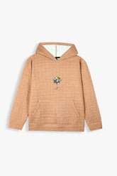 Unisex Kids Quilted Hoodie – Brown